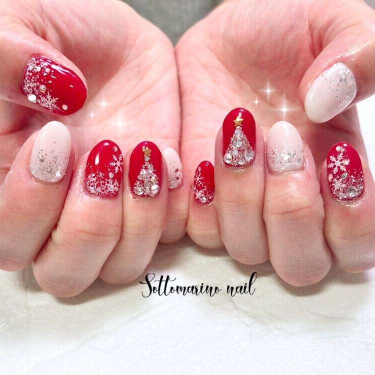 冬 クリスマス デート 女子会 ハンド Sottomarino Nailのネイルデザイン No ネイルブック