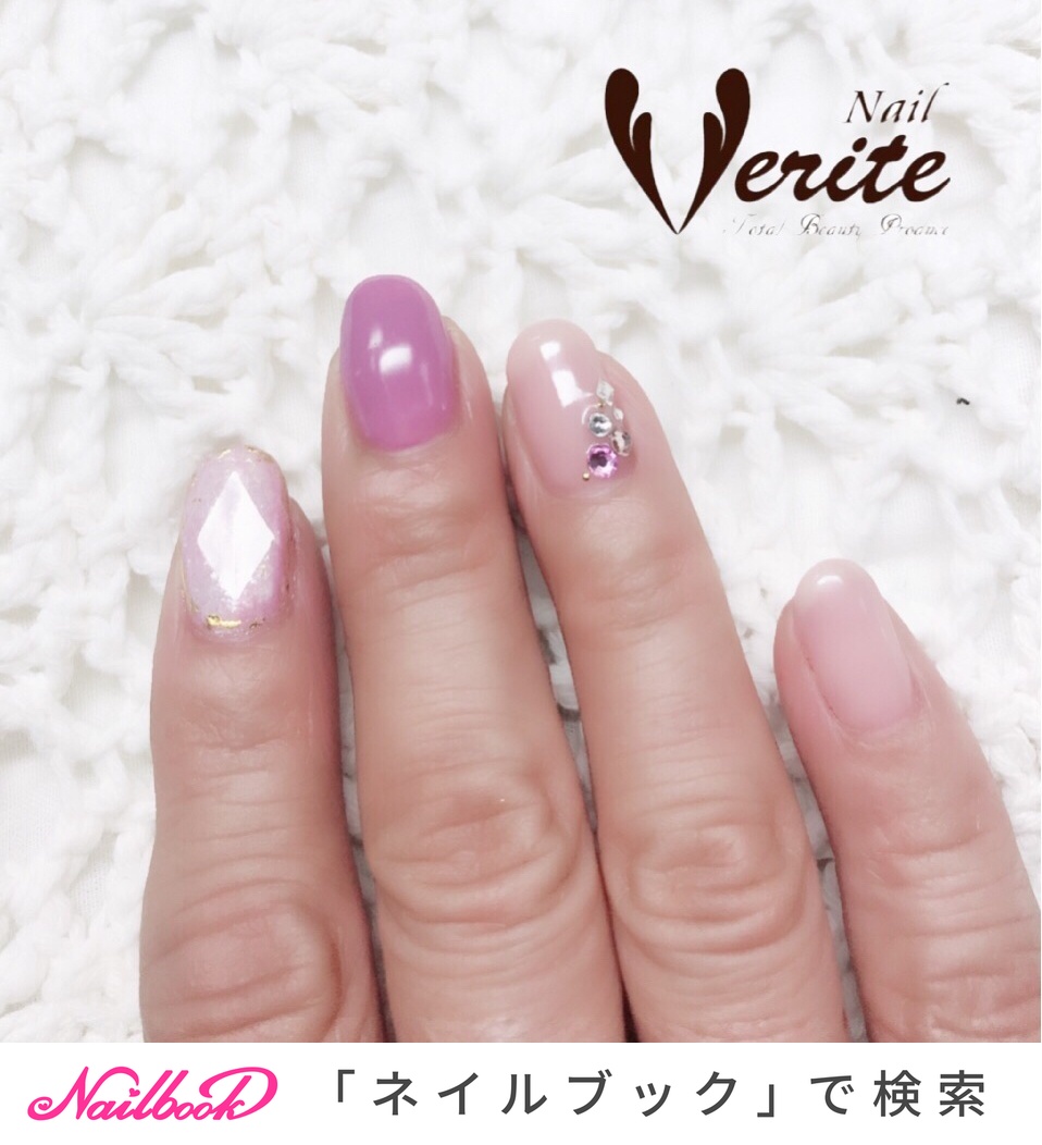 オールシーズン ハンド ワンカラー ミディアム ピンク Nail Veriteのネイルデザイン No ネイルブック