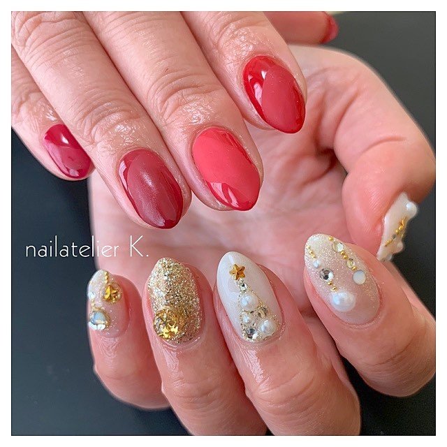 ラメ ワンカラー ビジュー マット 雪の結晶 Nailatelier Kのネイルデザイン No ネイルブック