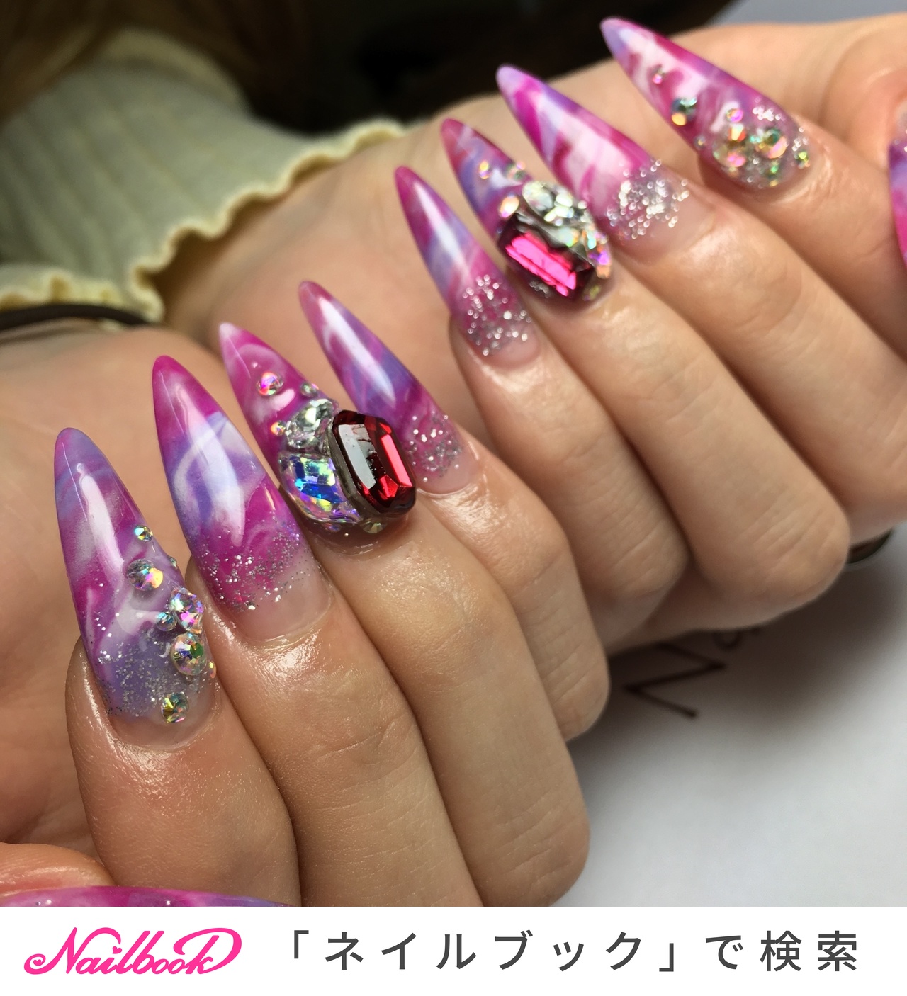 女子会 ピンク 派手スカルプのネイルデザイン ネイルブック