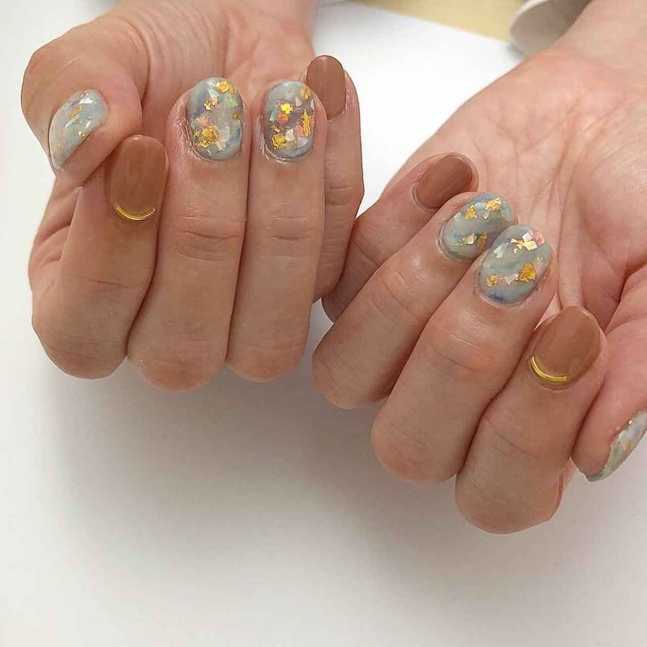 オールシーズン ハンド 大理石 ニュアンス ショート Meri Nail のネイルデザイン No ネイルブック