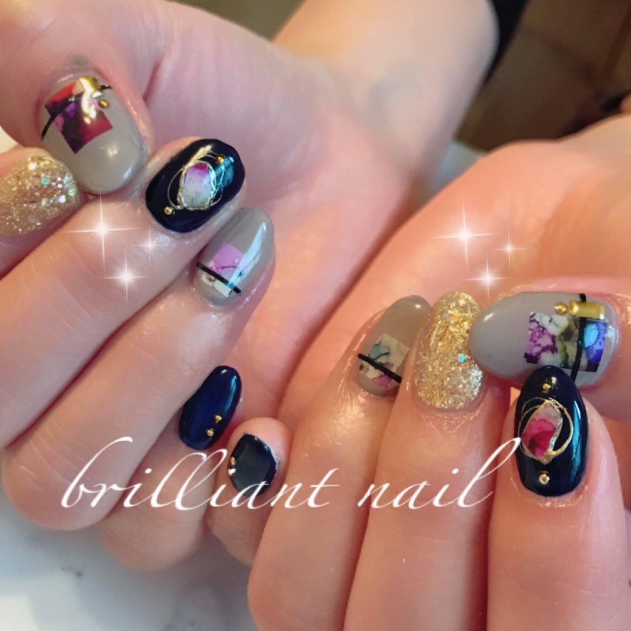 秋 冬 ハンド ラメ ニュアンス Brilliantnailのネイルデザイン No 3785664 ネイルブック