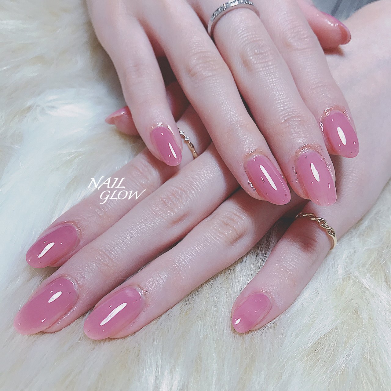 ハンド フレンチ ワンカラー クリア ピンク Nail Glowのネイルデザイン No 3787983 ネイルブック