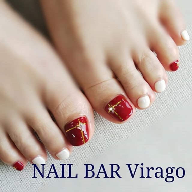 秋 冬 オールシーズン クリスマス フット Nail Bar Viragoのネイルデザイン No ネイルブック