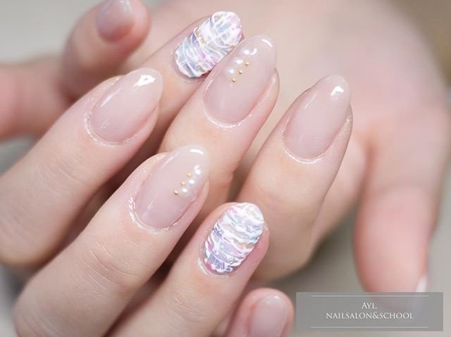 秋 冬 オールシーズン ハンド ツイード Ayl Nailsalon Schoolのネイルデザイン No ネイルブック