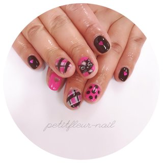 おすすめ順｜チェック/#黒ピンクのネイルデザイン｜ネイルブック
