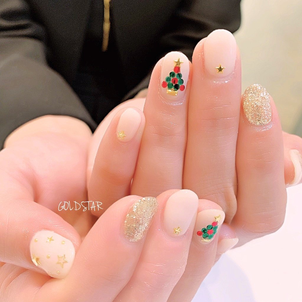 冬 クリスマス オフィス ハンド 星 Agloss Nailのネイルデザイン No ネイルブック