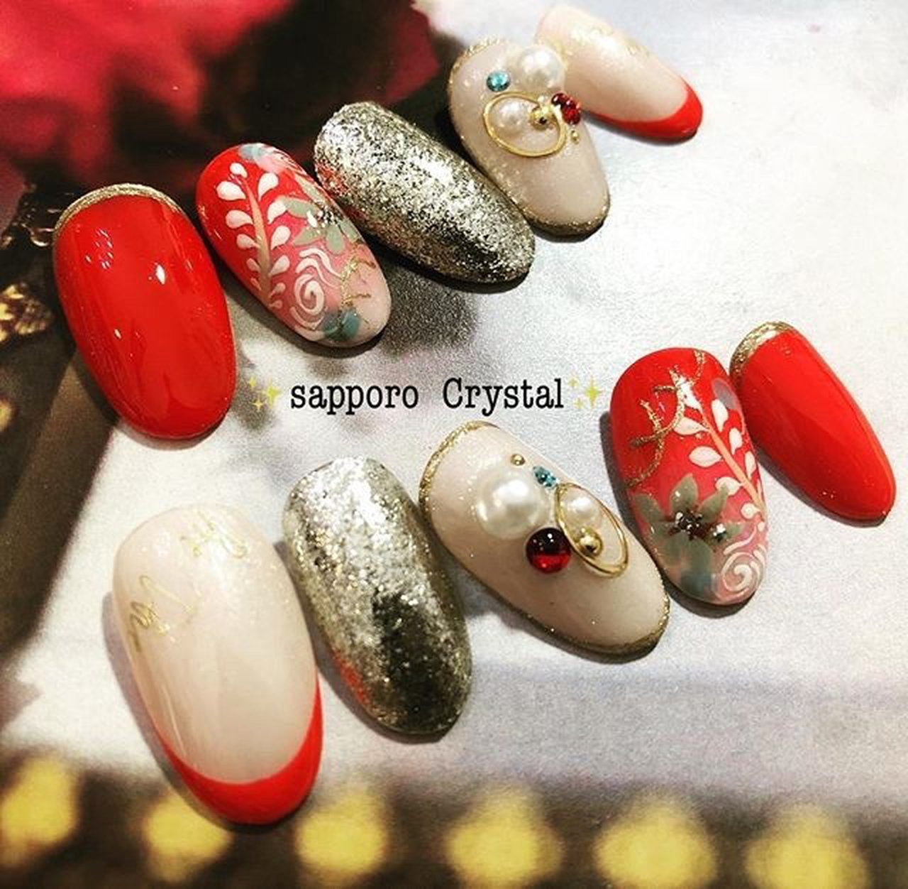 オールシーズン 成人式 ジェルネイル ネイルチップ 札幌 ﾈｲﾙｻﾛﾝcrystalのネイルデザイン No ネイルブック