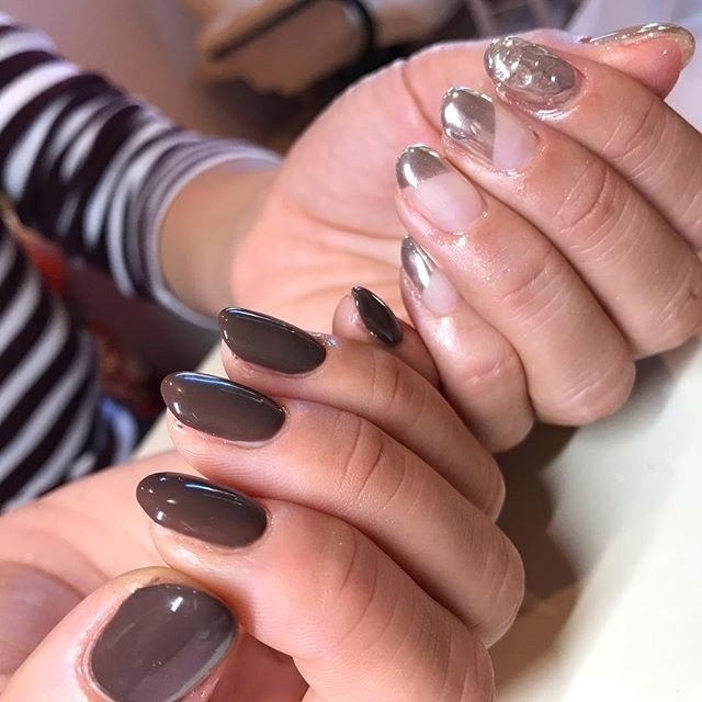 オールシーズン ハンド ミラー ショート ブラウン Nailsalonlala Angeのネイルデザイン No ネイルブック