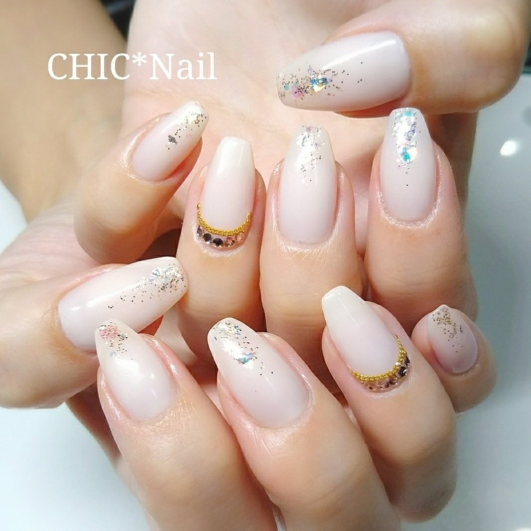 オールシーズン オフィス ブライダル パーティー ハンド Chic Nailのネイルデザイン No ネイルブック