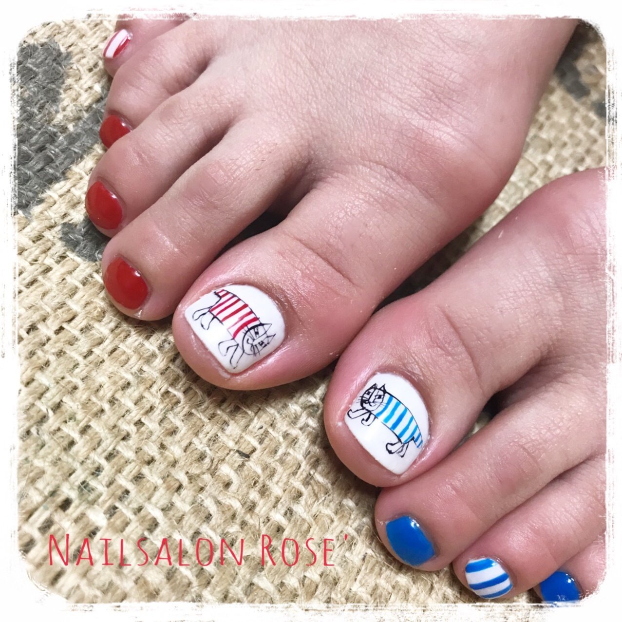 オールシーズン フット 痛ネイル キャラクター ストライプ ネイルサロンロゼ 旭川のネイルデザイン No ネイルブック