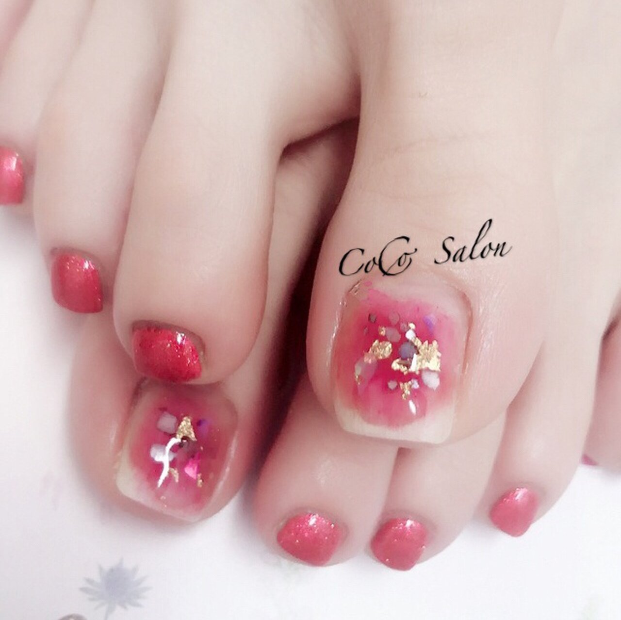オールシーズン クリスマス オフィス パーティー フット Coco Salonのネイルデザイン No ネイルブック