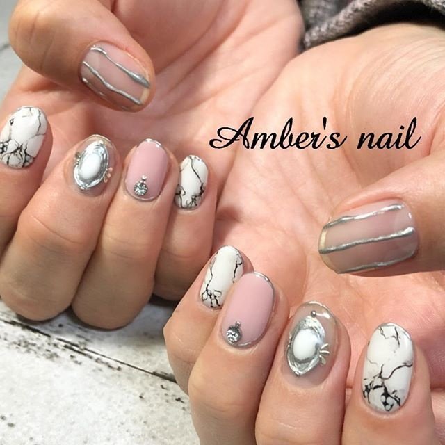 旅行 リゾート ライブ ハンド 大理石 Amber S Nail アンバーズネイルのネイルデザイン No ネイルブック