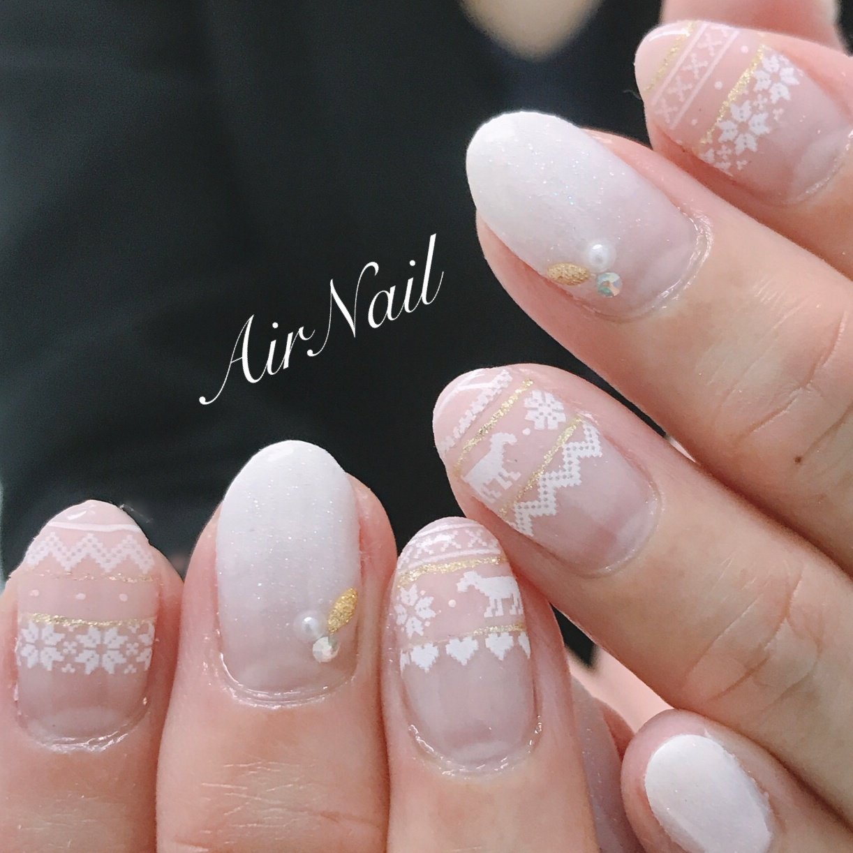 冬 クリスマス オフィス ブライダル ハンド Airnail エアーネイル のネイルデザイン No ネイルブック