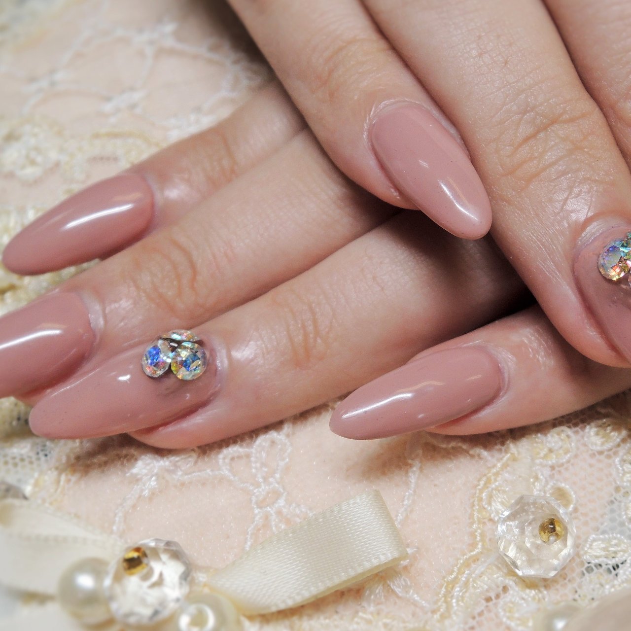 オールシーズン ハンド ワンカラー ロング ベージュ Malissaのネイルデザイン No ネイルブック