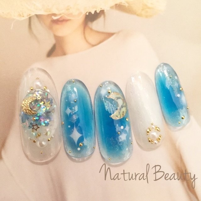 夏 ハンド シェル 星 ギャラクシー Naturalbeautyのネイルデザイン No ネイルブック