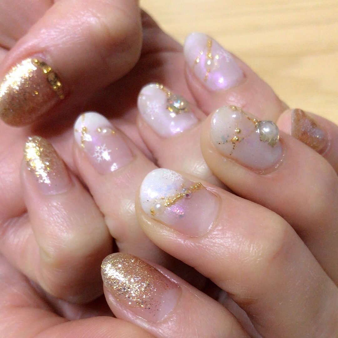 冬 バレンタイン クリスマス オフィス グラデーション Blue Nailのネイルデザイン No 3818527 ネイルブック