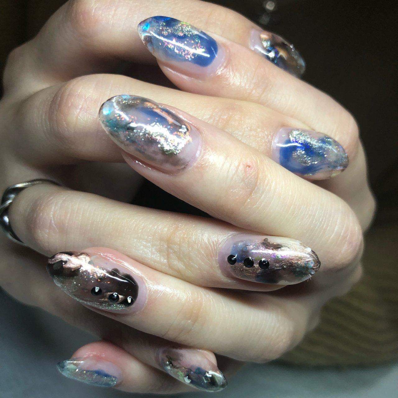 冬 ハンド シースルー 星 ニュアンス Chika33nailのネイルデザイン No ネイルブック