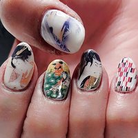 浴衣 パーティー ハンド キャラクター 和 Gelnailsalonaのネイル