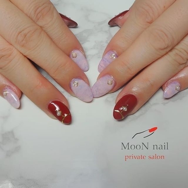 冬 お正月 クリスマス ハンド ワンカラー Moon Nailオーナーネイリストあけみ 吉川市ネイルサロン溶剤オフなし フィルイン 専門店 30代 は引き算ネイルで美魔女を目指すのネイルデザイン No ネイルブック