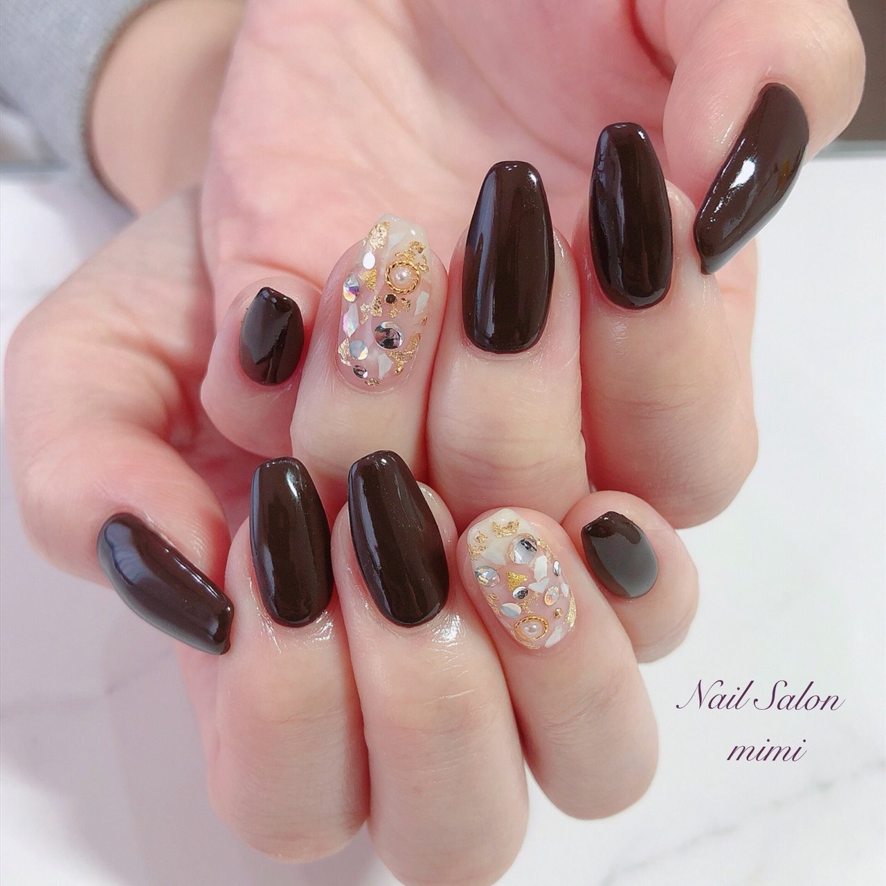 秋 冬 オールシーズン パーティー ハンド Nail Salon Mimiのネイルデザイン No 332 ネイルブック