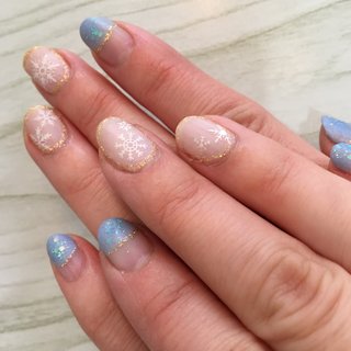 人気順 変形フレンチ すりガラスネイルのネイルデザイン ネイルブック