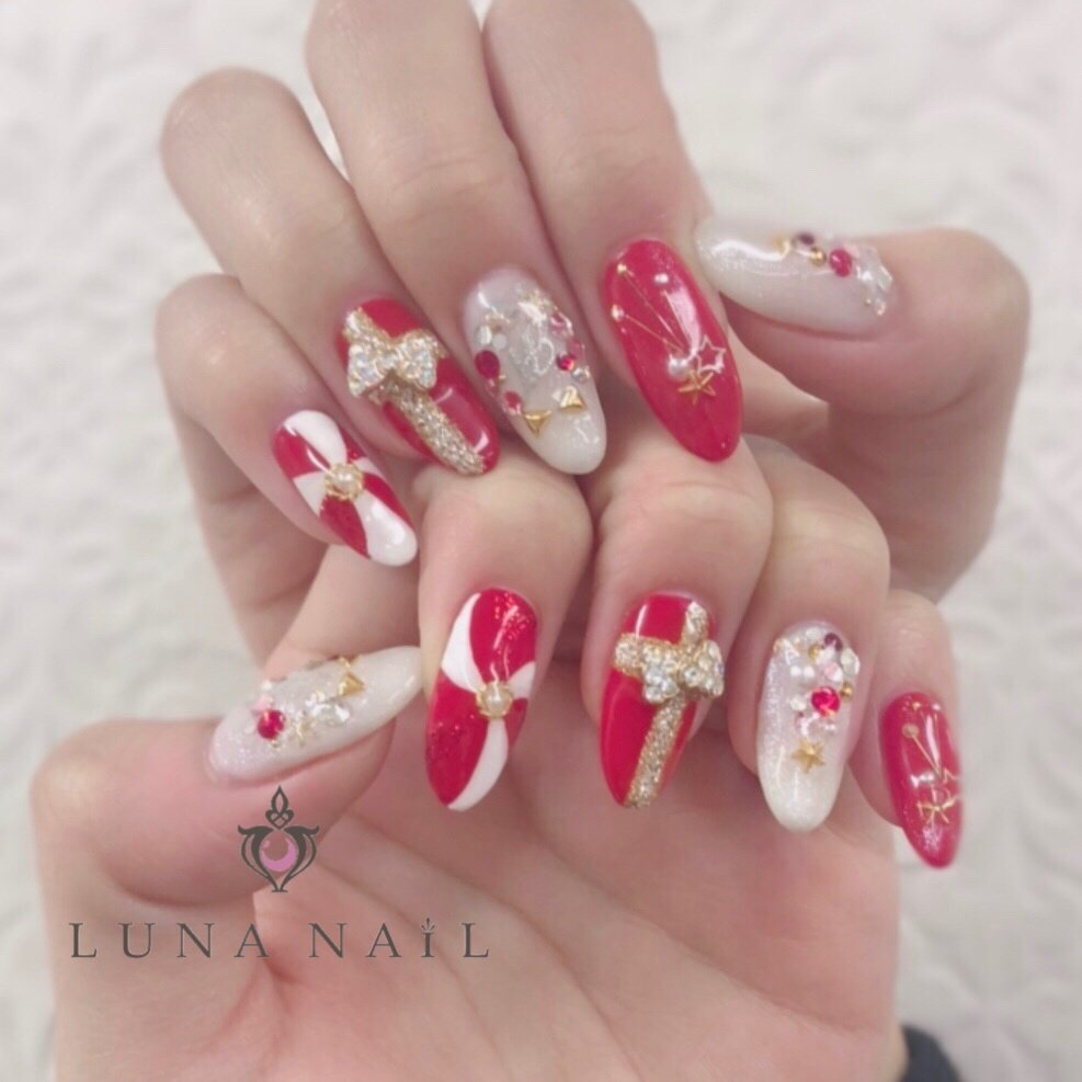 冬 バレンタイン クリスマス ハンド ラメ Luna Nail 133162のネイルデザイン No 3824110 ネイルブック