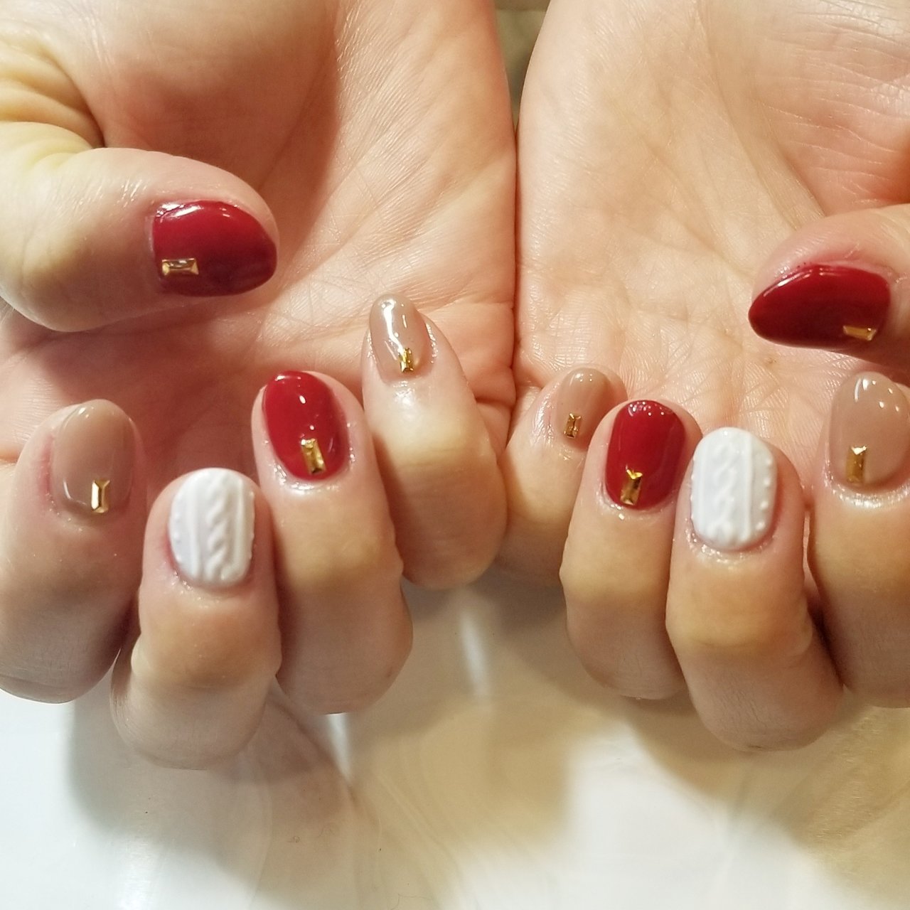 冬 デート 女子会 ハンド ニット Nana Nailのネイルデザイン No 304 ネイルブック