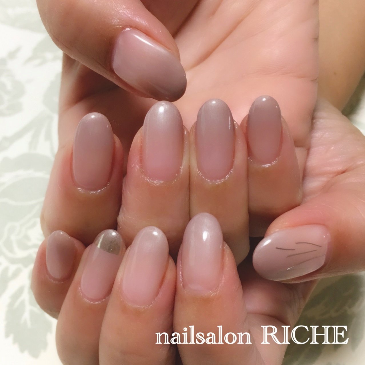 冬 女子会 ハンド シンプル フレンチ Nailsalon Richeのネイルデザイン No ネイルブック