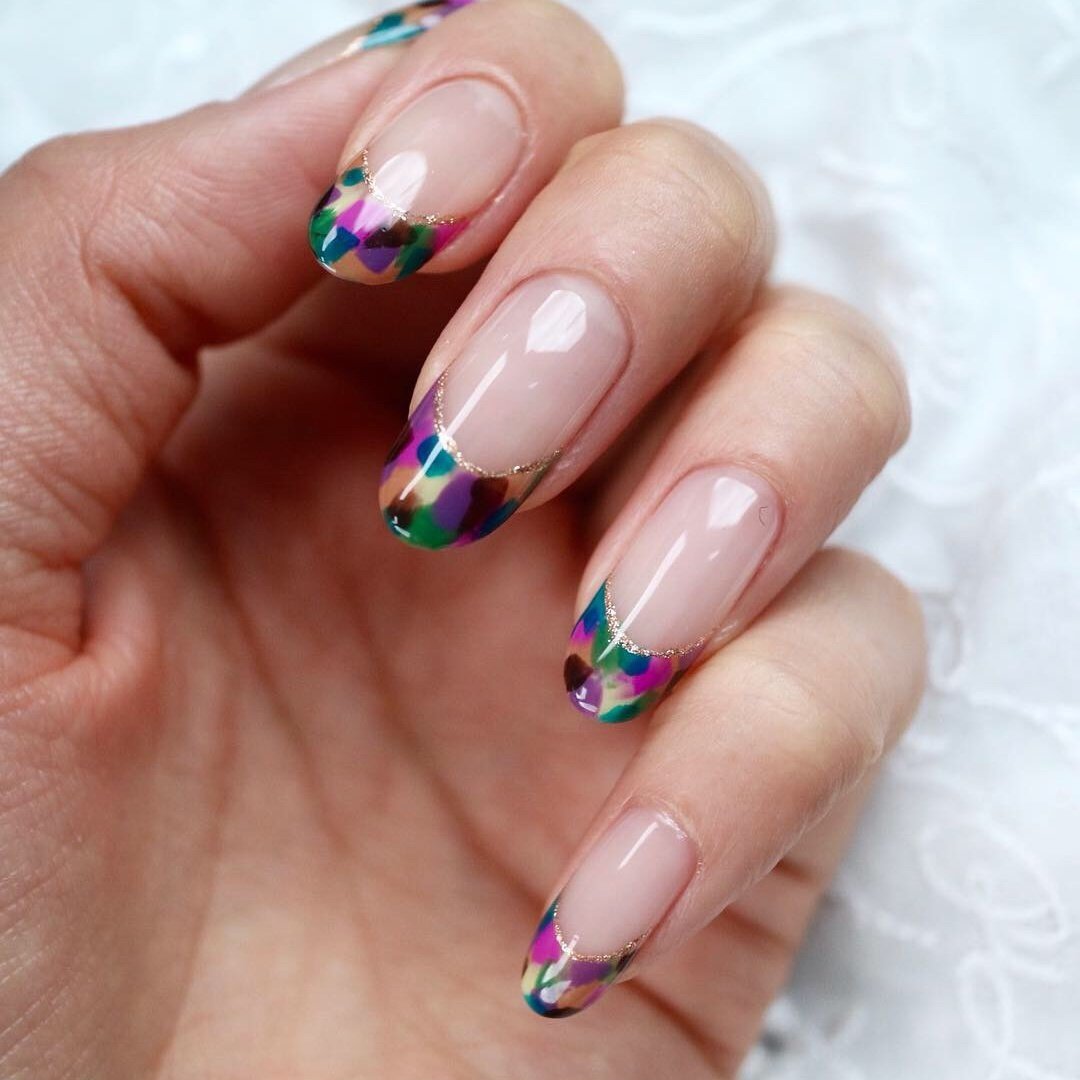 秋 冬 ハンド フレンチ ロング パパパパパリスのネイルデザイン No ネイルブック