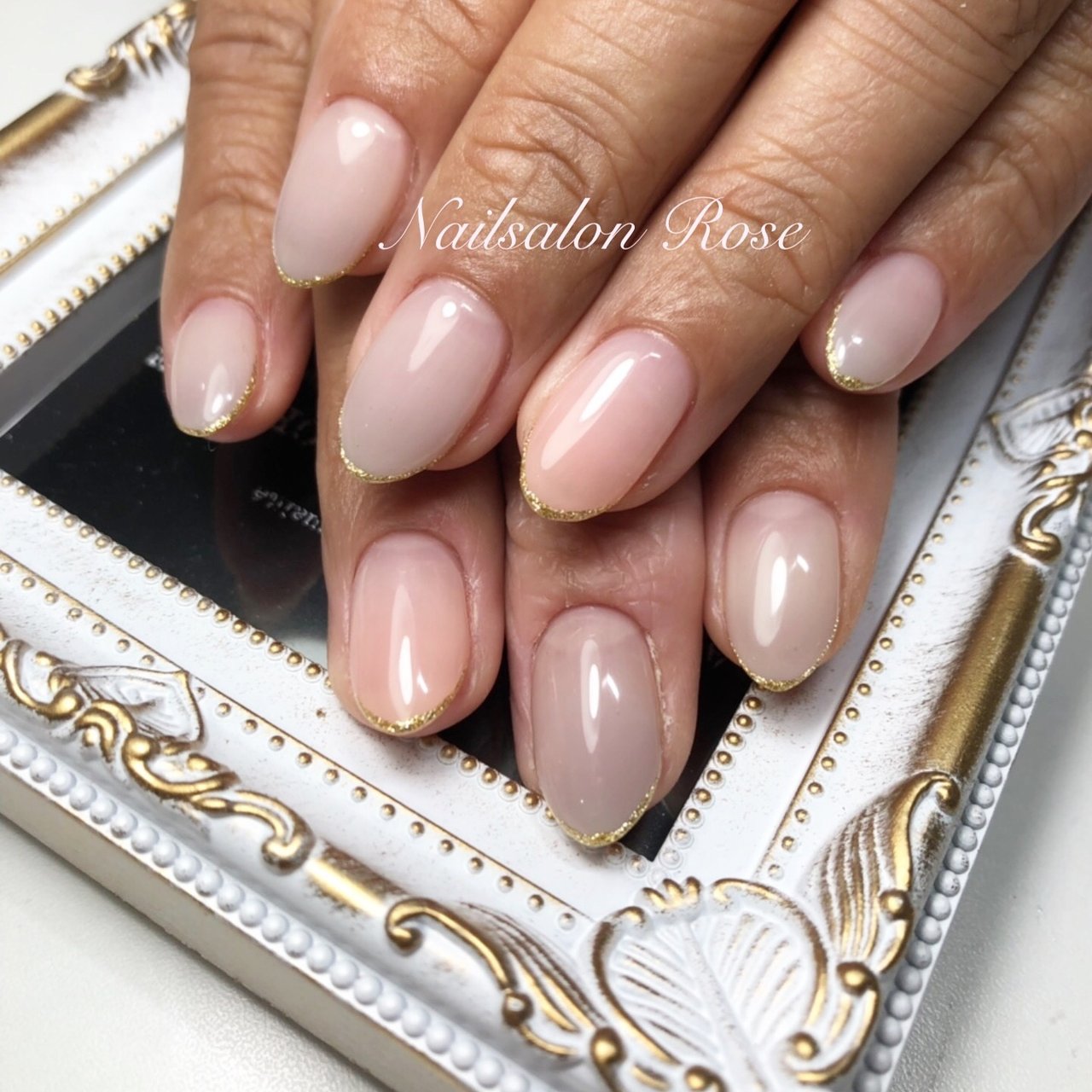 シンプル グラデーション ピンク グレー Nailsalon Roseのネイルデザイン No ネイルブック