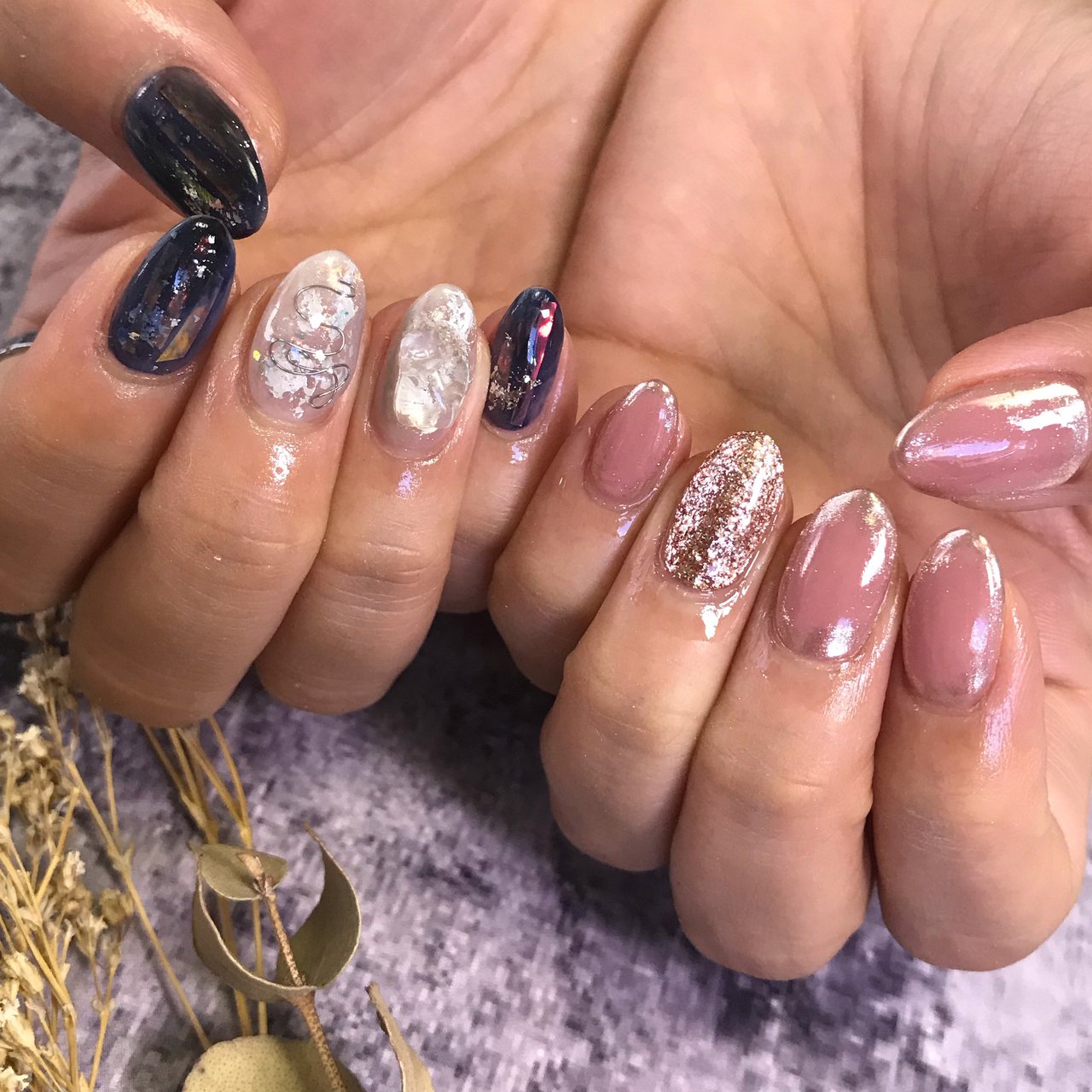 ラメ/ワンカラー/ニュアンス/オーロラ/ミラー - Ma♡ponのネイル  