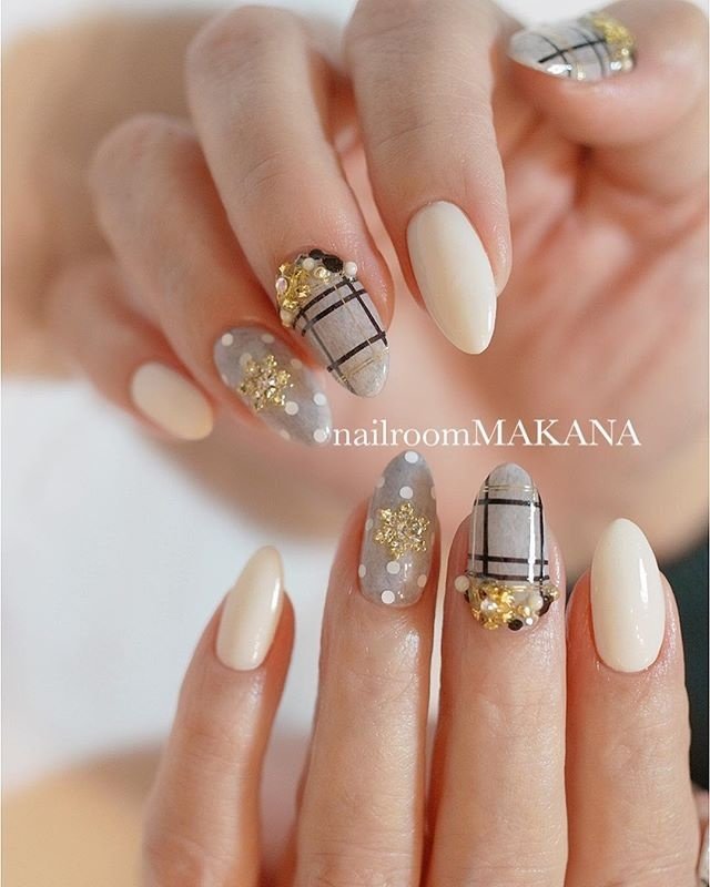 冬 お正月 オフィス デート チェック 青葉台ネイルサロン ネイルルームマカナのネイルデザイン No ネイルブック