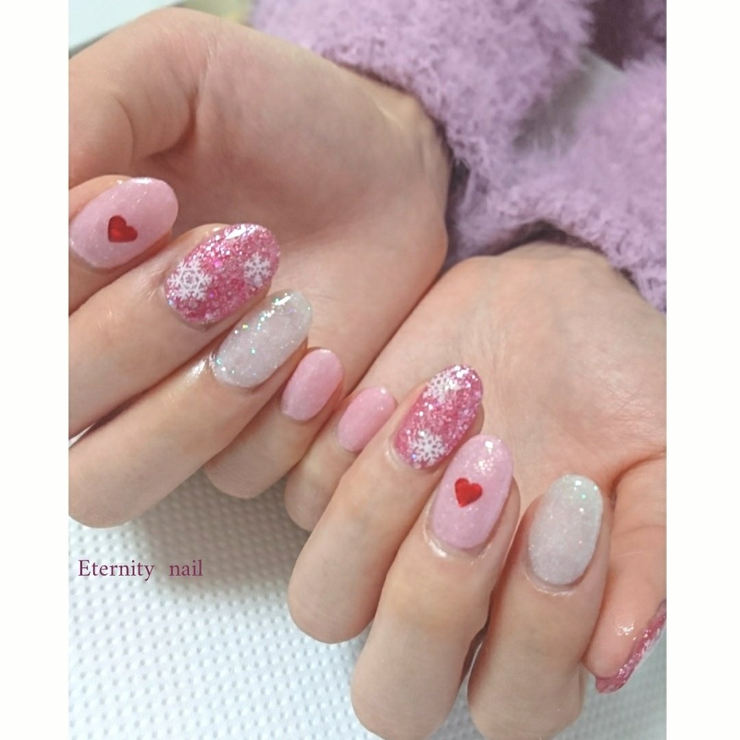 冬 お正月 成人式 バレンタイン ハンド Eternitynailのネイルデザイン No ネイルブック