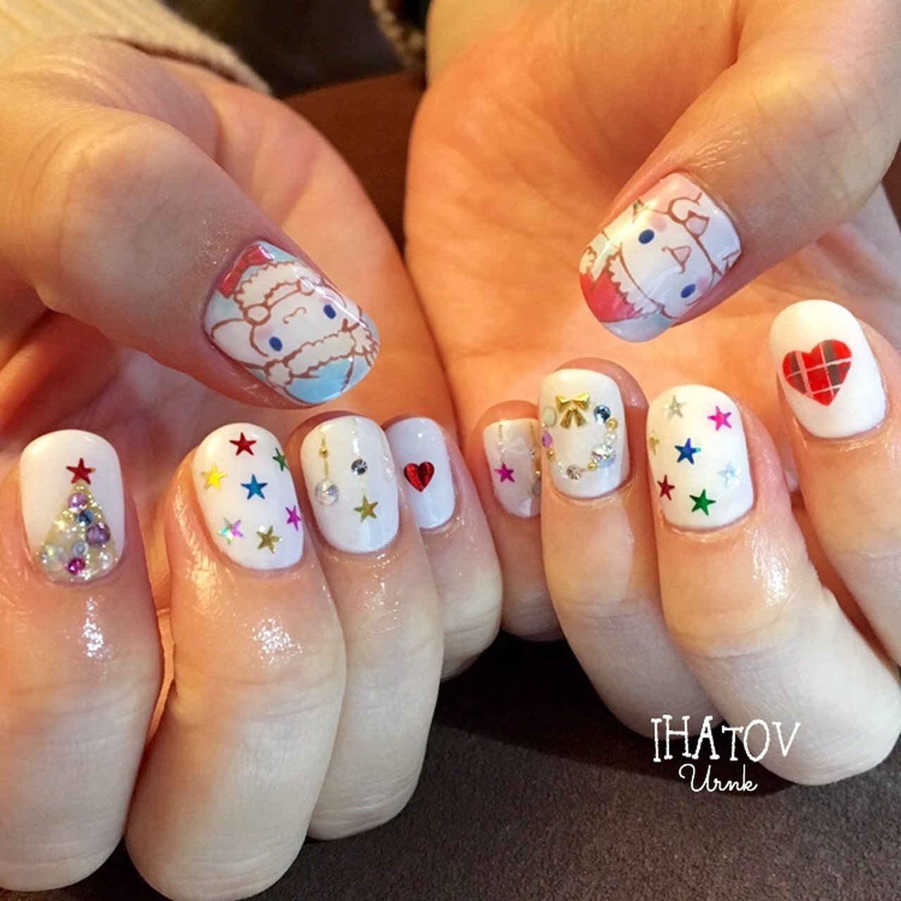 冬/クリスマス/ハンド/ホログラム/チェック - IHATOV-nailarts-の