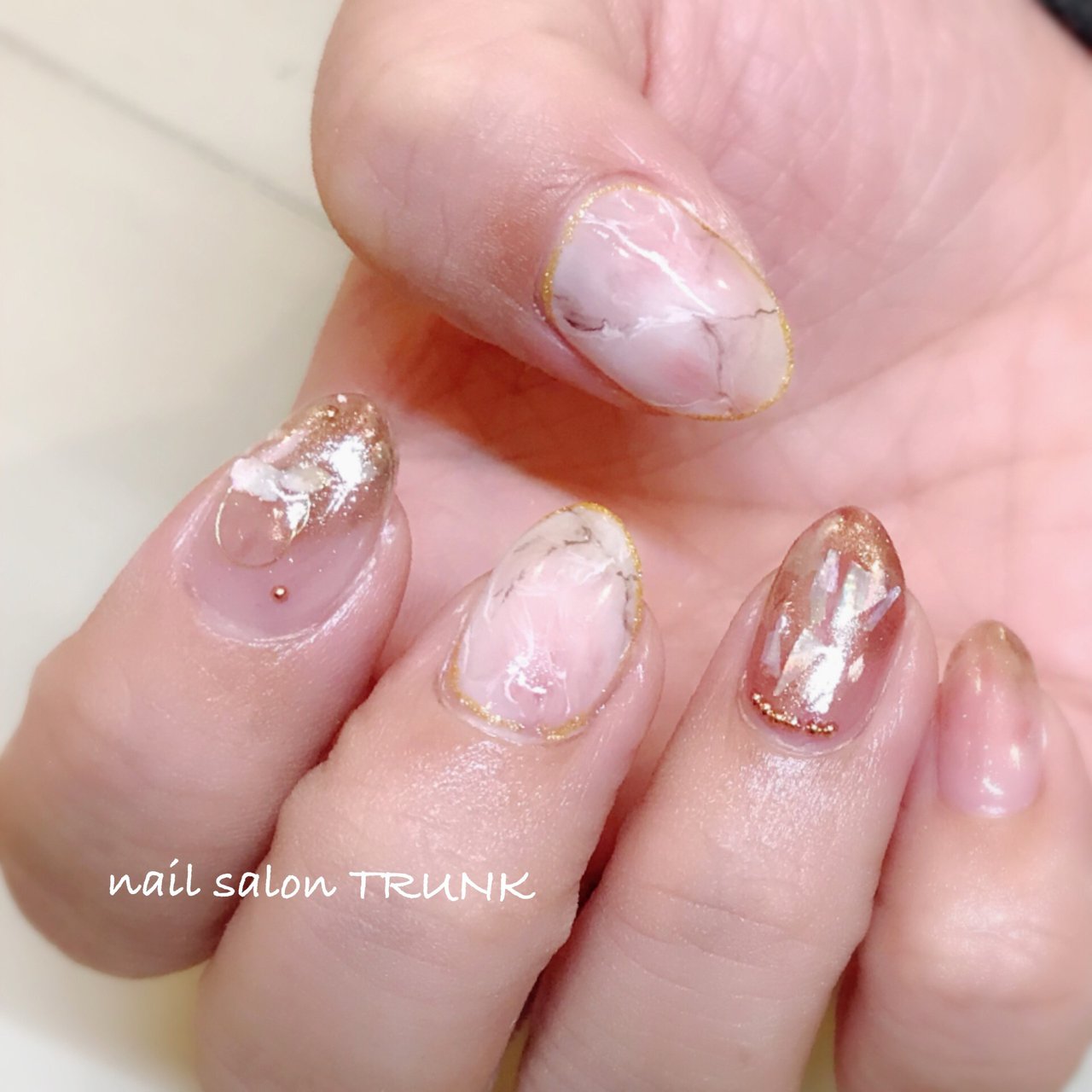 秋 冬 ハンド シェル ニュアンス Nail Trunkのネイルデザイン No ネイルブック