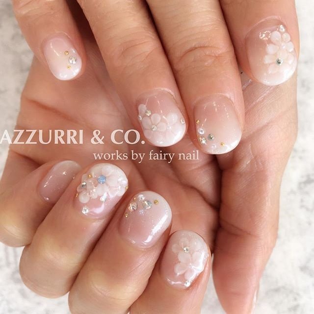 冬 ブライダル ハンド グラデーション 3d Fairy Nailのネイルデザイン No 3844998 ネイルブック