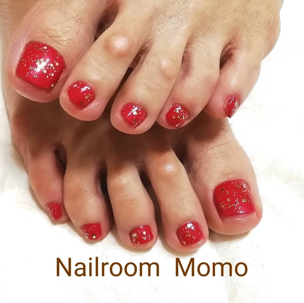 オールシーズン お正月 バレンタイン フット シンプル Nailroommomo ネイルルームモモ のネイルデザイン No ネイル ブック