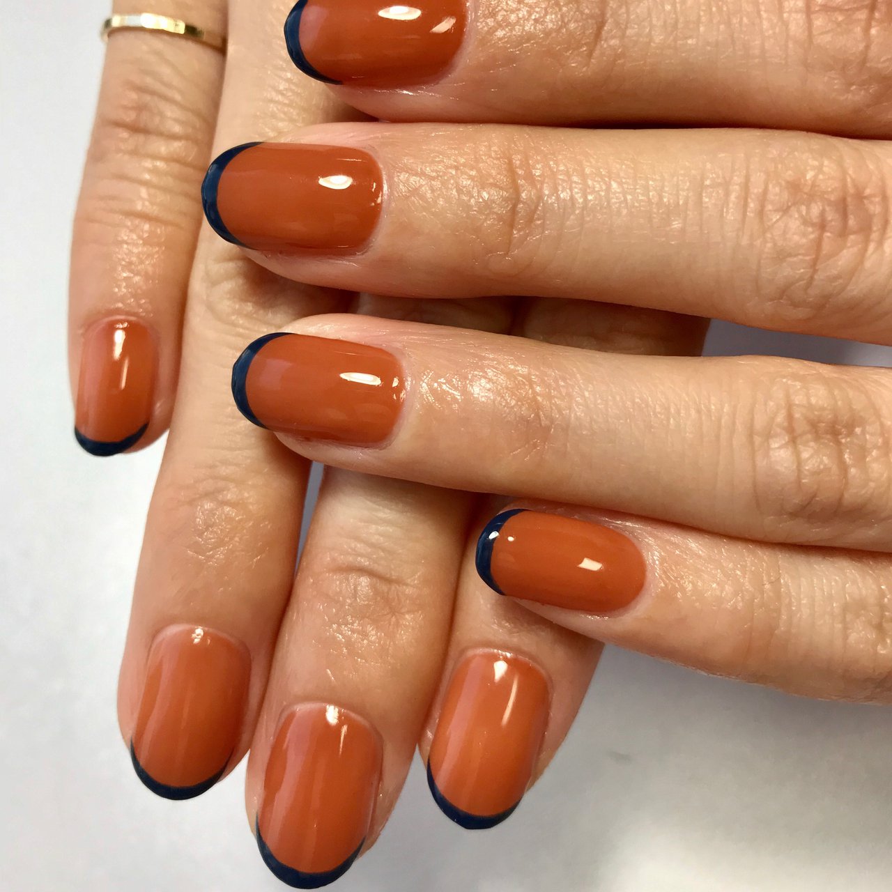 秋 冬 ハンド フレンチ ショート ナナハルのネイルデザイン No ネイルブック