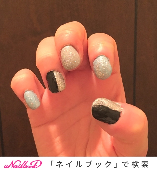 ラメ ブラック シルバー メタリック マニキュア Fukunyanのネイルデザイン No ネイルブック