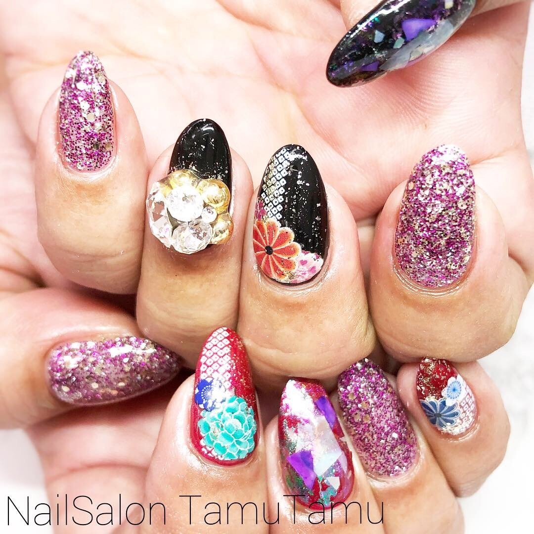 冬 お正月 成人式 卒業式 ハンド Tamutamuのネイルデザイン No ネイルブック