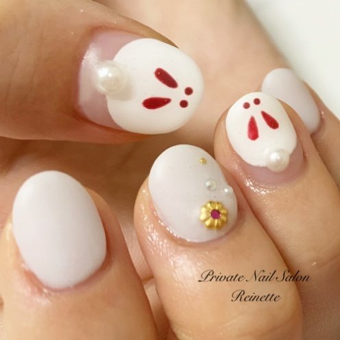 冬 お正月 成人式 ハンド シンプル Nail Reinetteのネイルデザイン No ネイルブック