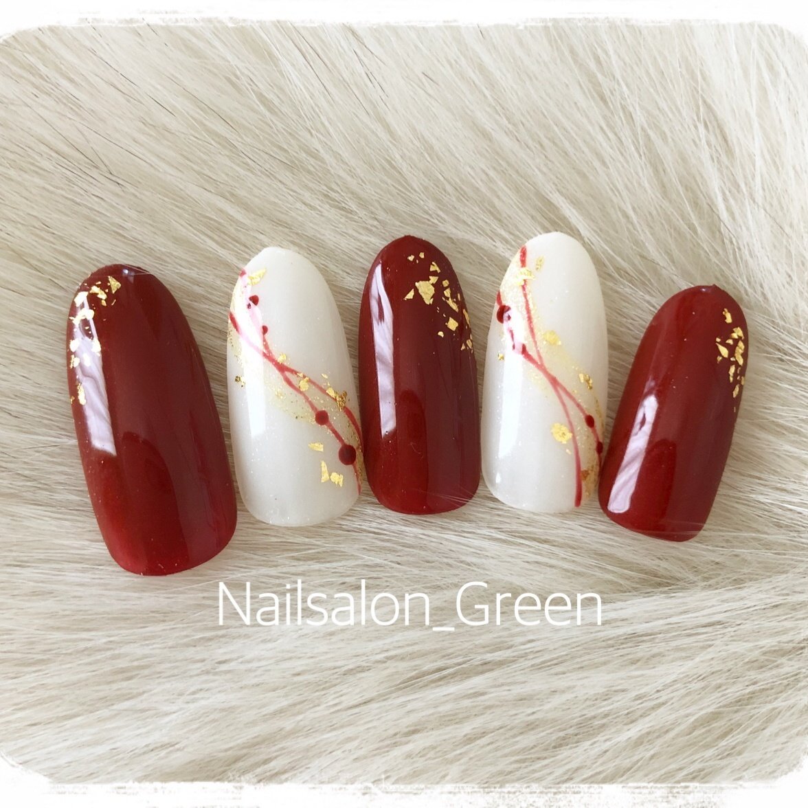 お正月 成人式 卒業式 入学式 ハンド Nailsalon Greenのネイル