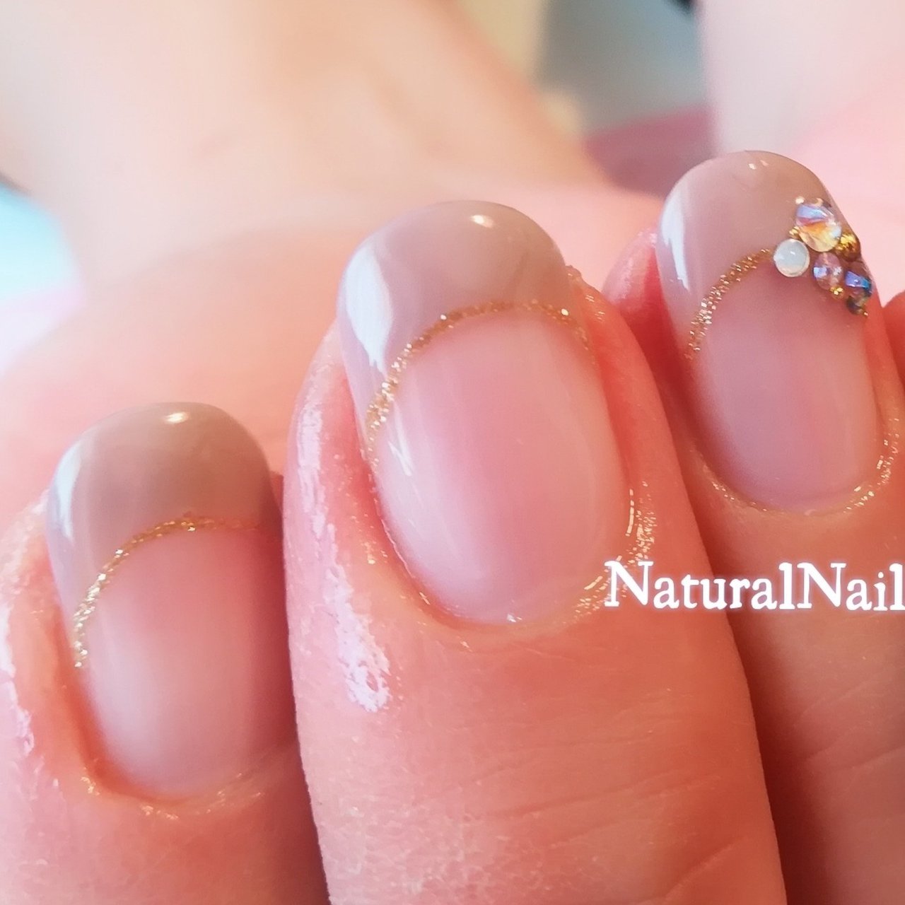 オールシーズン ハンド フレンチ ベージュ ジェルネイル Nail Akikoのネイルデザイン No ネイルブック