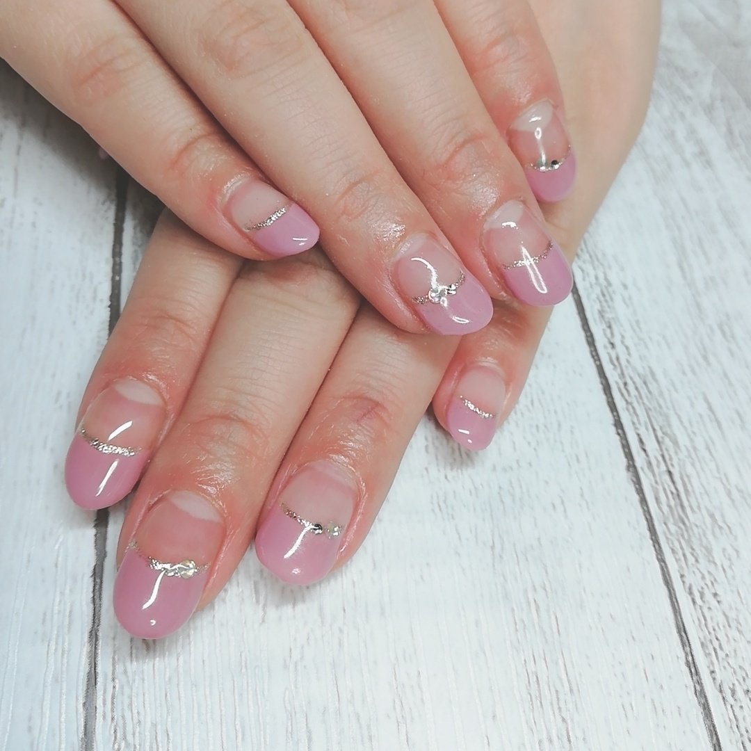オールシーズン ピンク スモーキー Simple Nail 鈴のネイルデザイン No ネイルブック