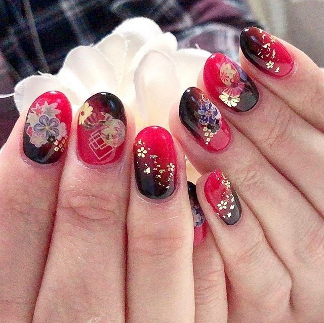 オールシーズン お正月 成人式 ハンド グラデーション ハマネイルのネイルデザイン No ネイルブック