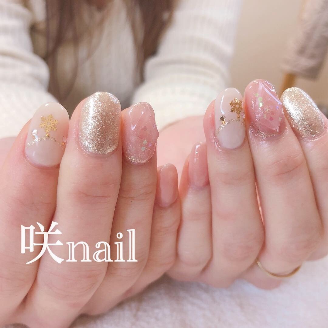 オールシーズン クリスマス パーティー デート ハンド 咲nail サキネイル のネイルデザイン No ネイルブック