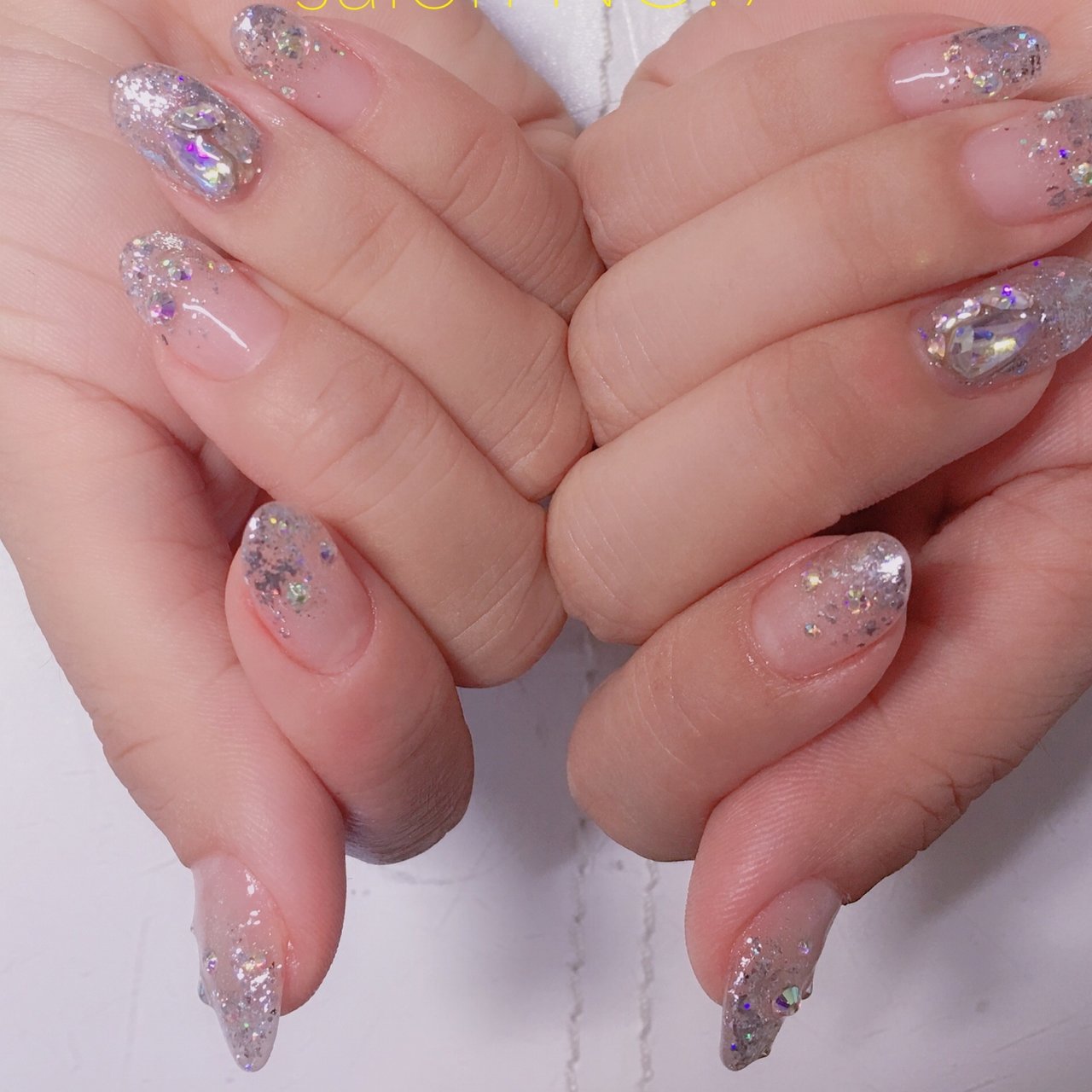 ハンド グラデーション ミディアム シルバー お客様 パンダ Nail 川崎のネイルデザイン No ネイルブック