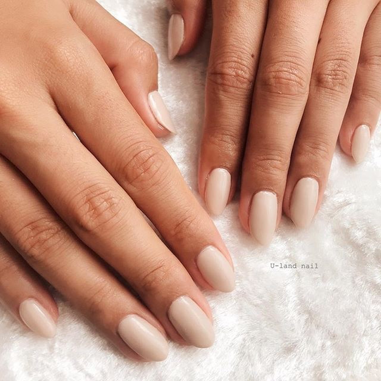 オールシーズン ハンド ワンカラー ベージュ ジェルネイル U Land Nailのネイルデザイン No ネイルブック