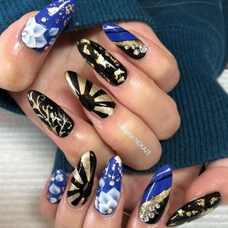 人気順 ブルー 青 かんなのネイルデザイン ネイルブック